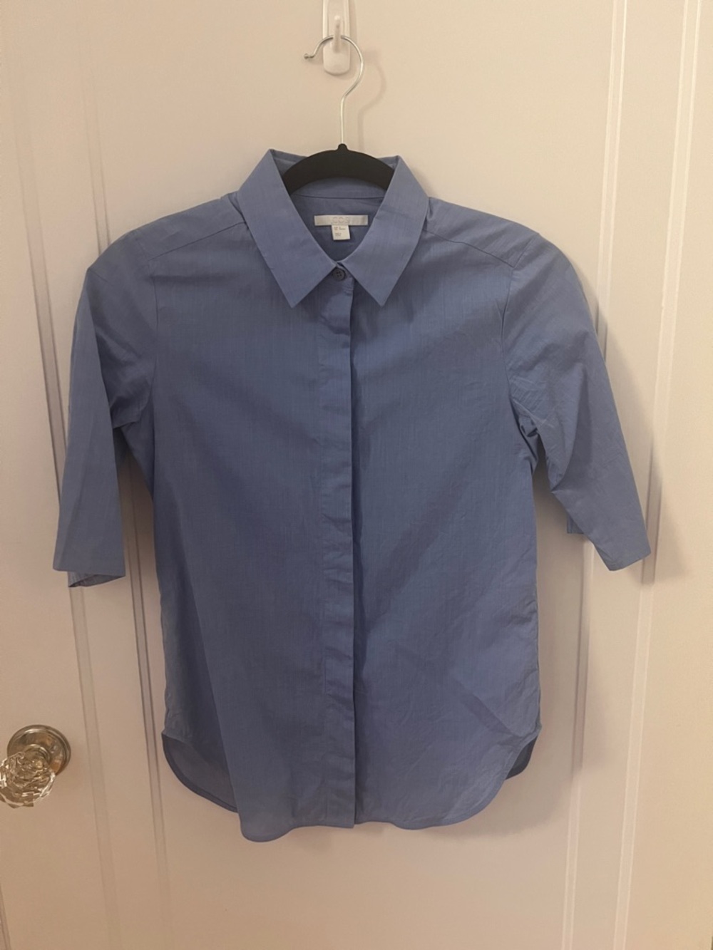 COS Light Blue Button-Front Top - Picture 2 of 5